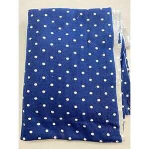 Blue & White Double Knit Fabric With Polka Dot Pattern 34" W x 33" L